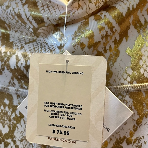 Fabletics Gold and White Snake Pattern Leggings - Picture 12 of 13